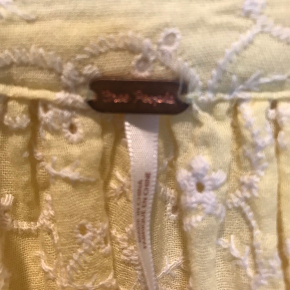 Free People Yellow Lace Button Down Top - Size Lg - Picture 5 of 6
